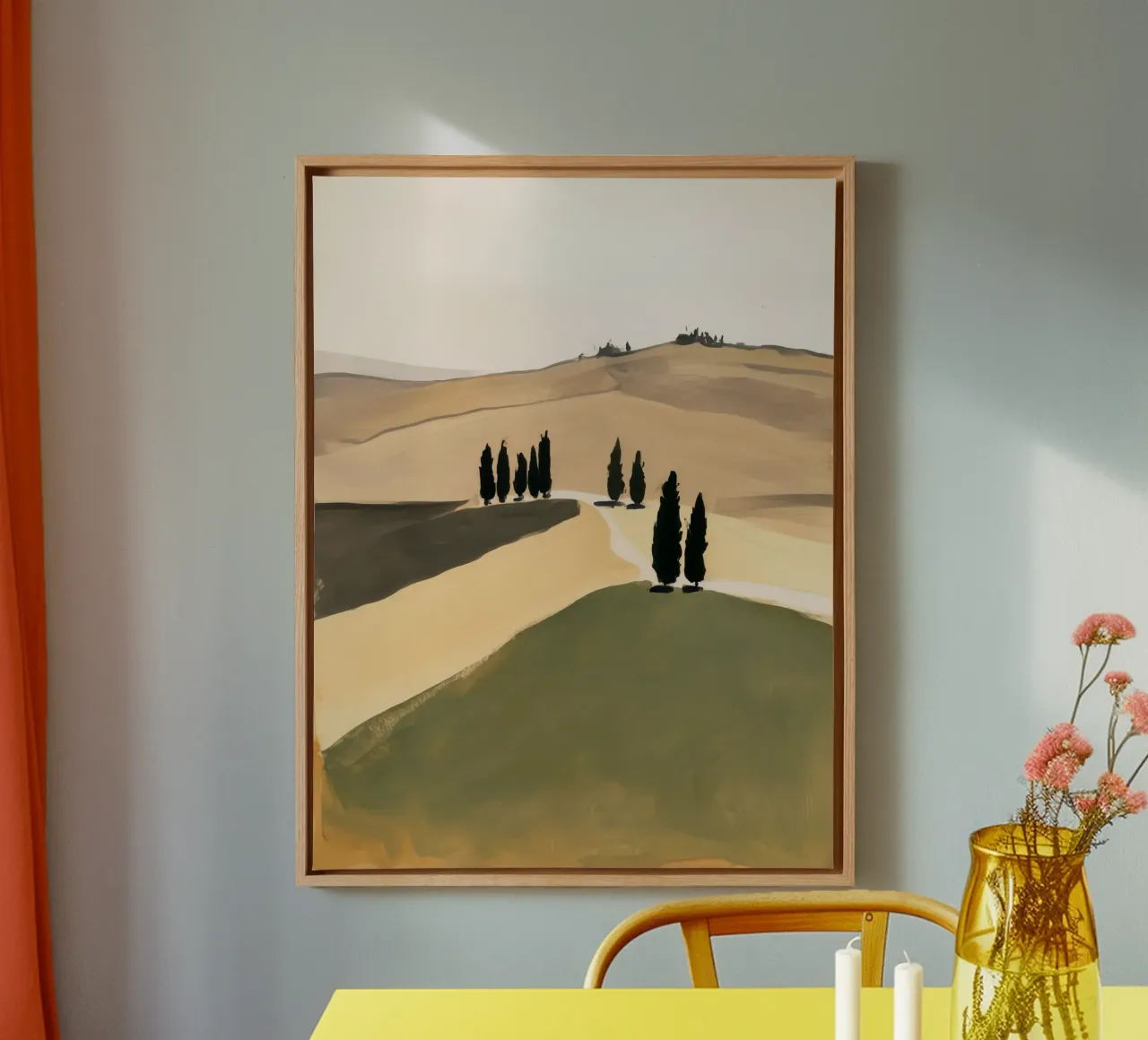 Tuscan Pathway canvas with Floater frame by Seed & Signal