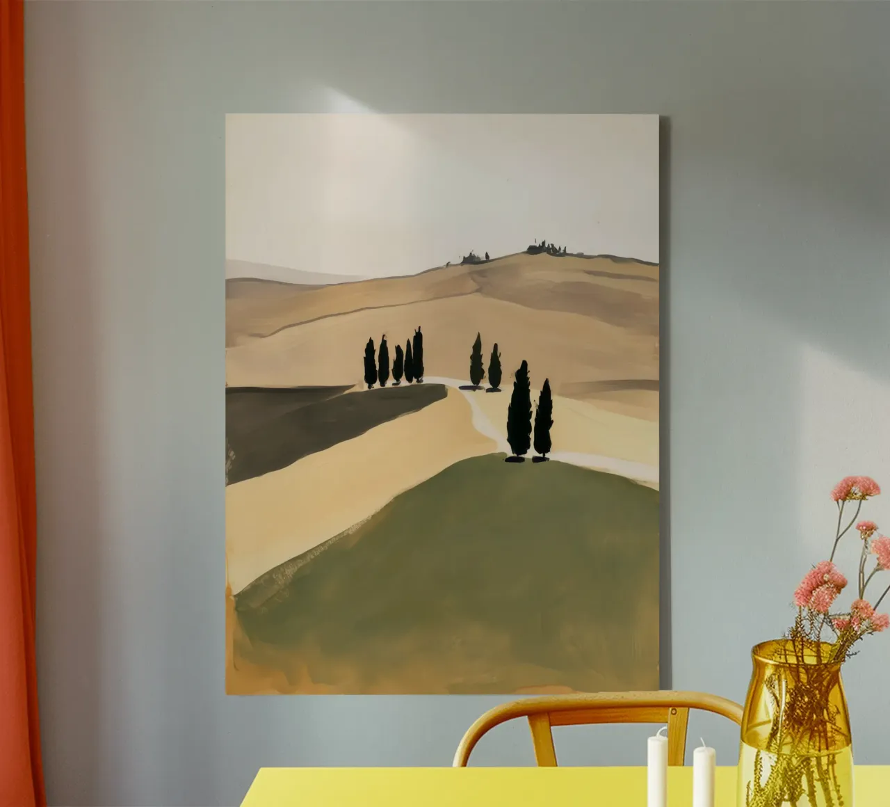 Tuscan Pathway canvas with Floater frame by Seed & Signal