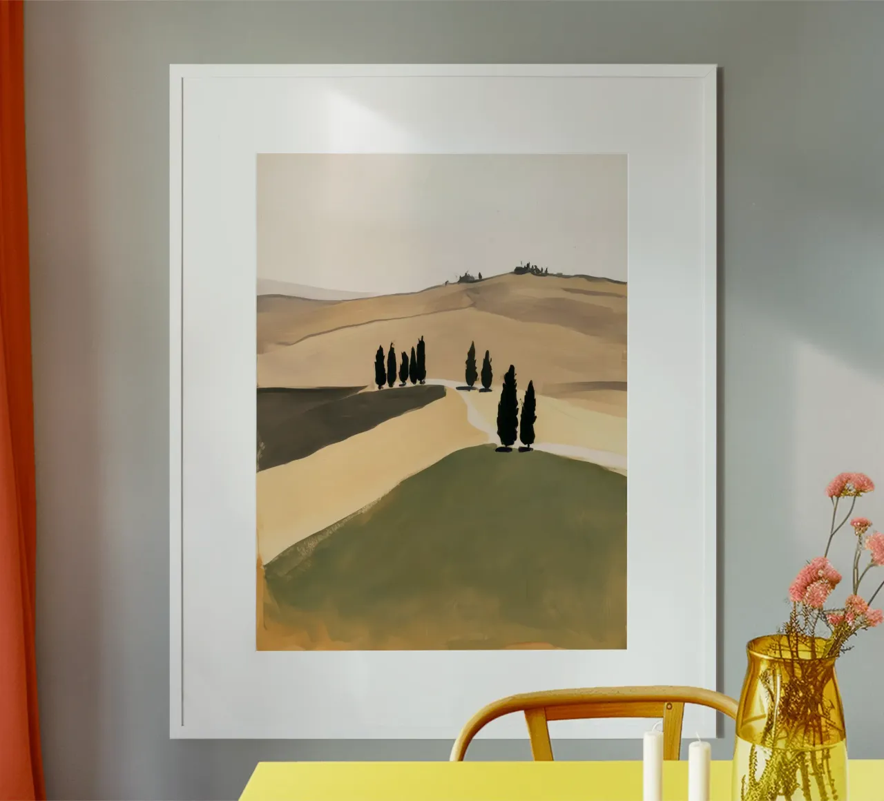 Percorso toscano poster con telaio in alluminio da Seed & Signal