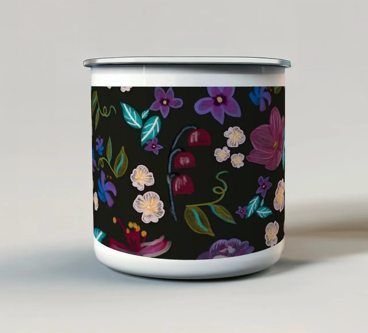 Fiori spazzolati Prato colorato a guazzo tazza in smalto da gulsengunel
