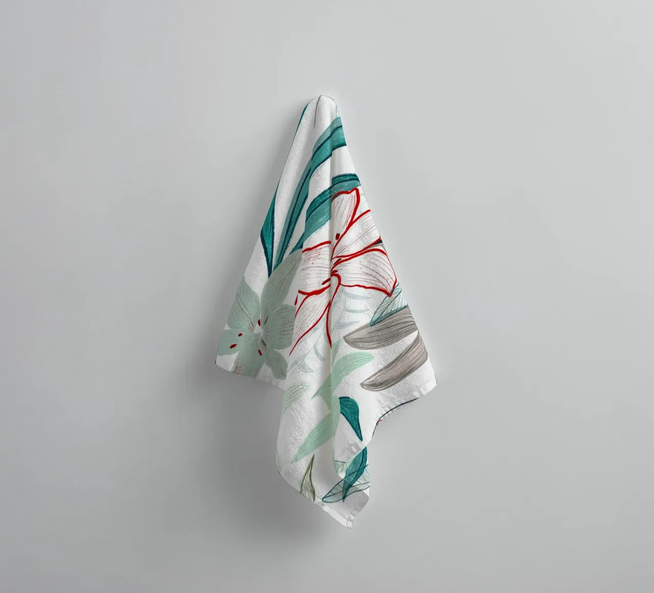 Exotic lily hand painted artistic pattern towel by gulsengunel