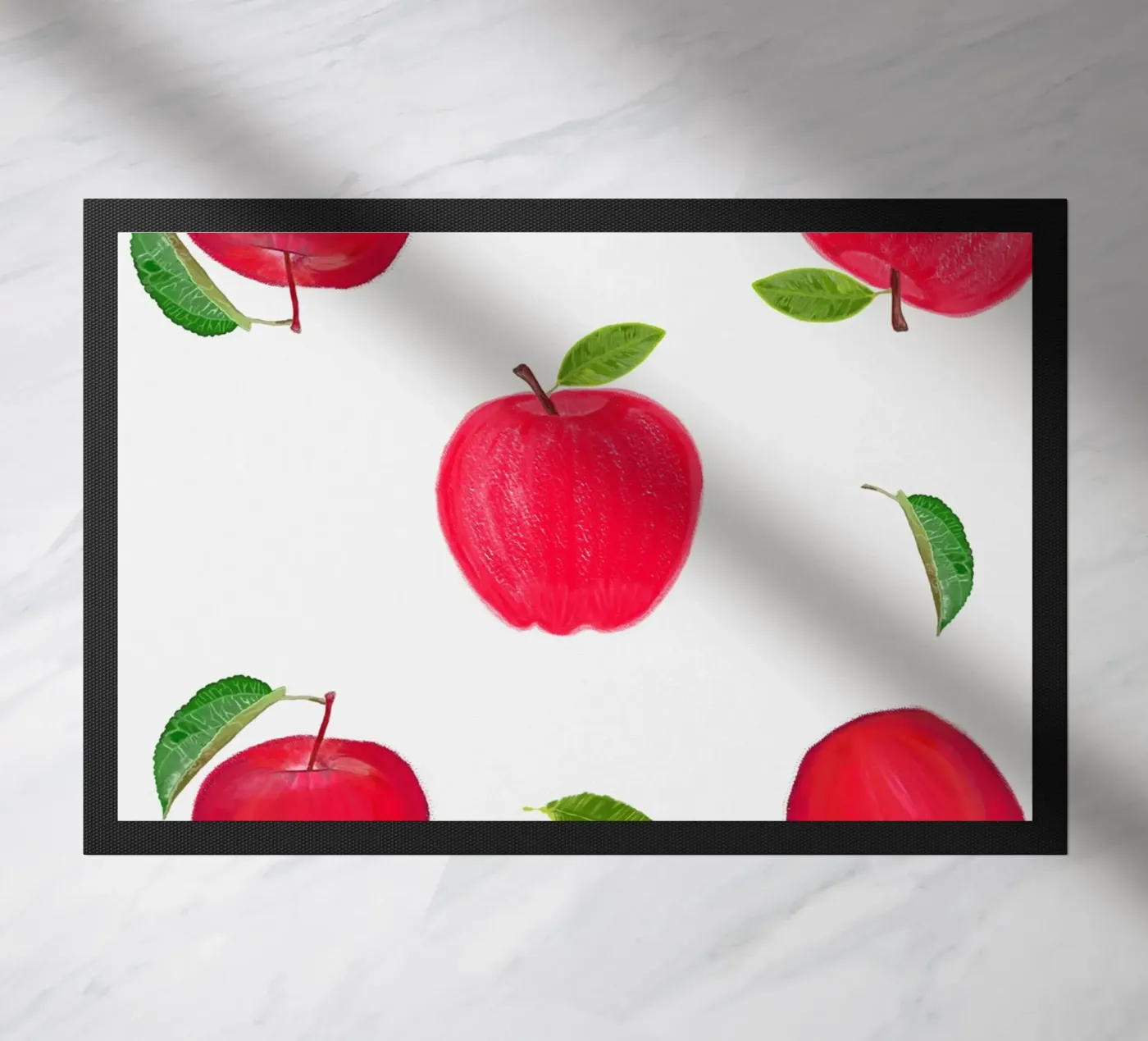 Rode appels deurmat van gulsengunel