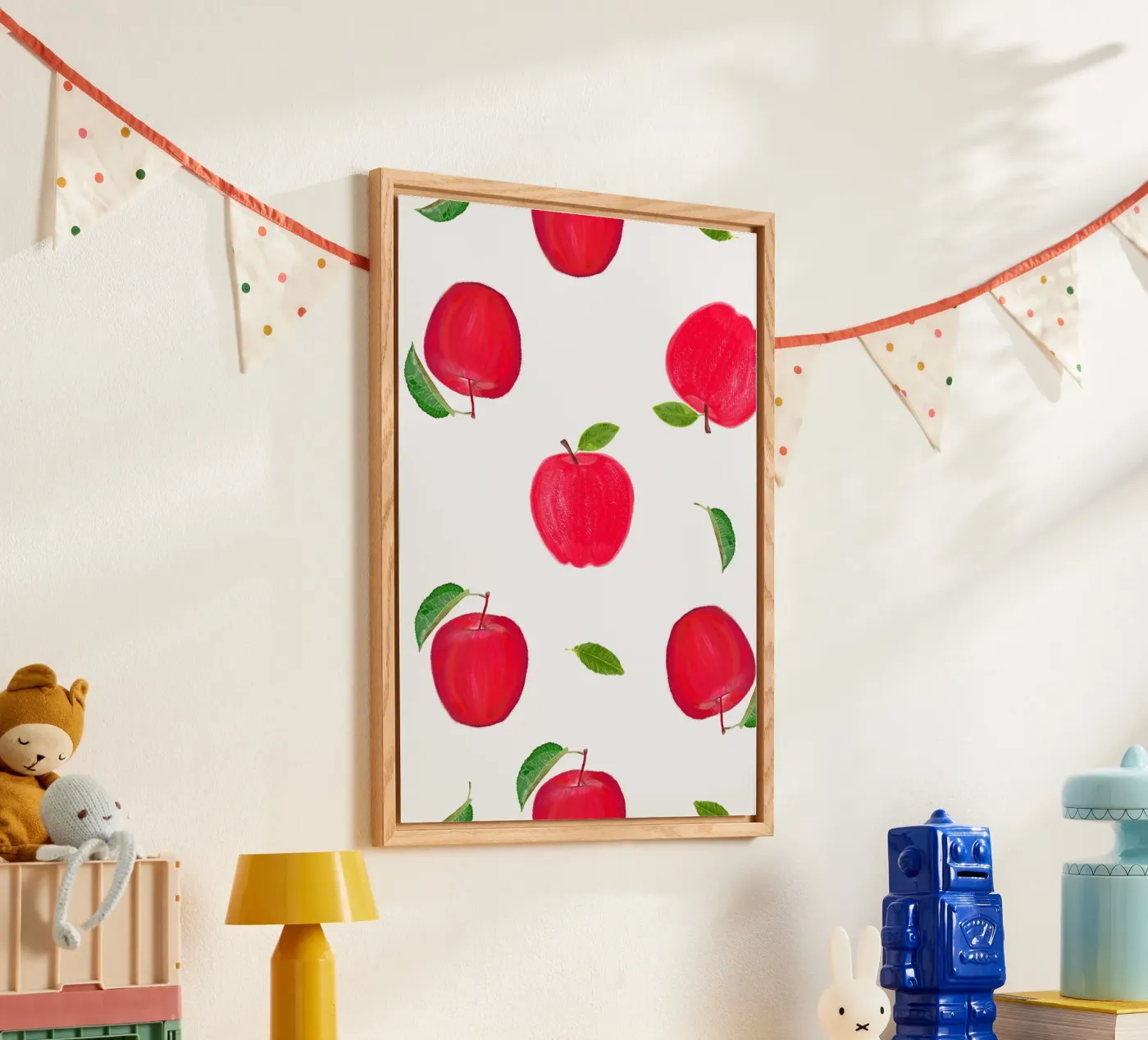 Rode appels acryl van gulsengunel