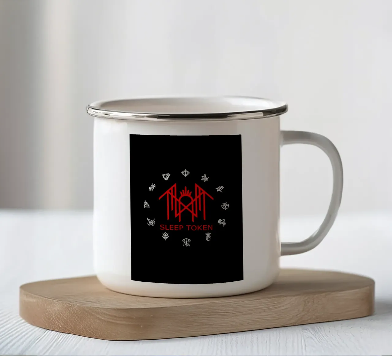 Schlaf-Marken-Symbol Emaille Tasse von shiners