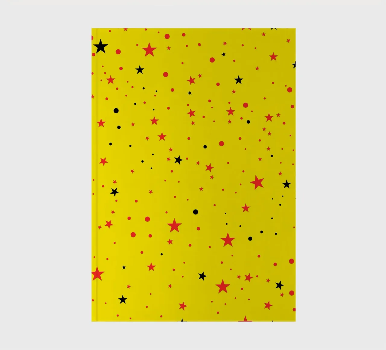 Étoiles noires, rouges et jaunes sans couture avec un jaune clair rétro pop carnet de notes de gulsengunel