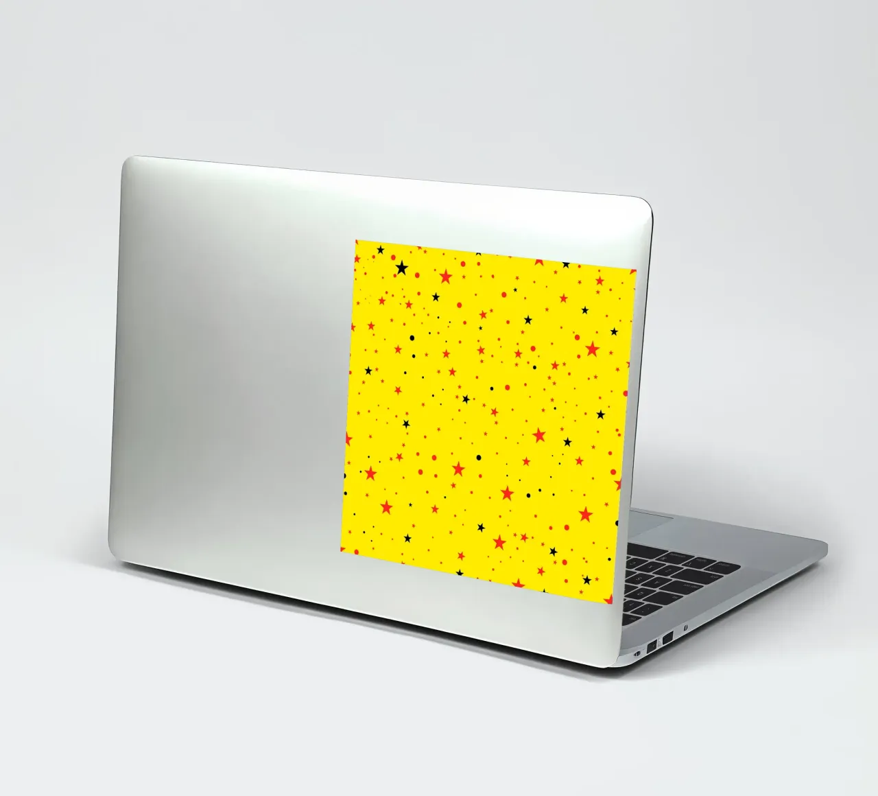 Étoiles noires, rouges et jaunes sans couture avec un jaune clair rétro pop autocollant de gulsengunel