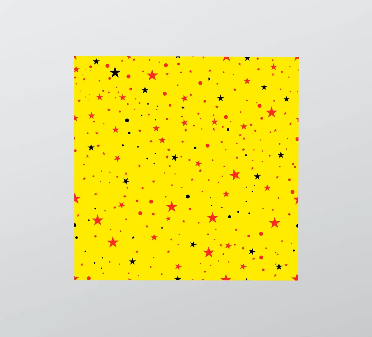 Étoiles noires, rouges et jaunes sans couture avec un jaune clair rétro pop autocollant de gulsengunel