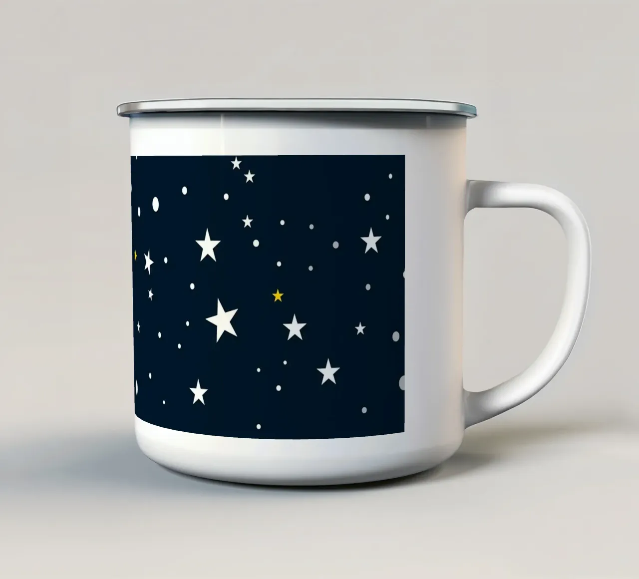 Senza soluzione di continuità bianco oro argento stelle modello sfondo blu navy tazza in smalto da gulsengunel