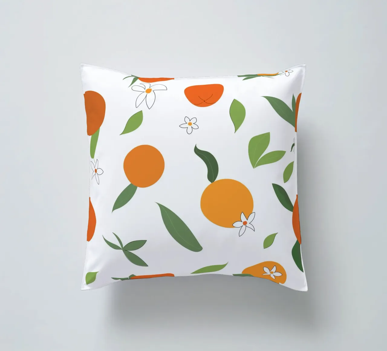 Orange seamless fabric design pattern decorative cushion by gulsengunel