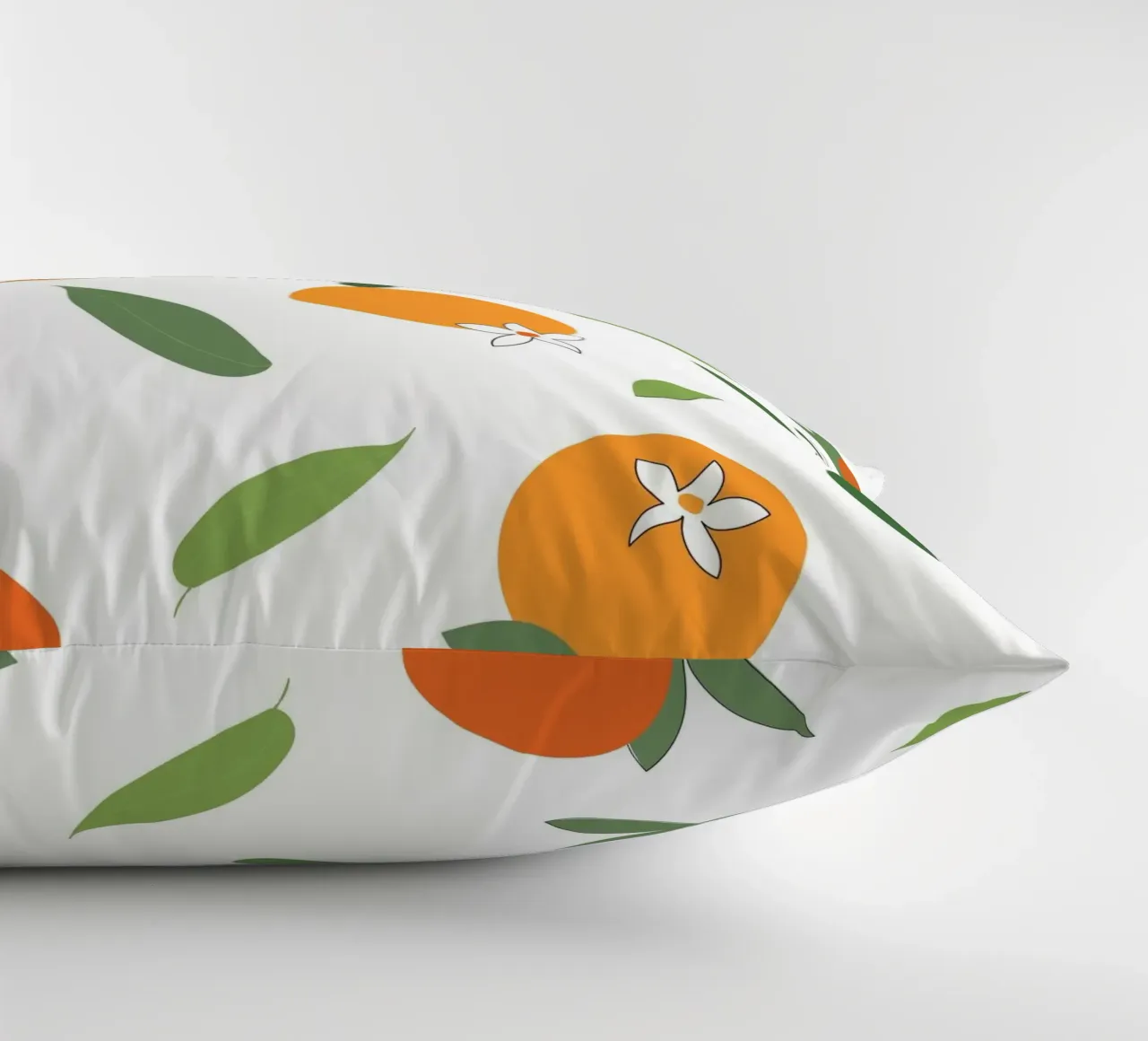 Orange seamless fabric design pattern decorative cushion by gulsengunel