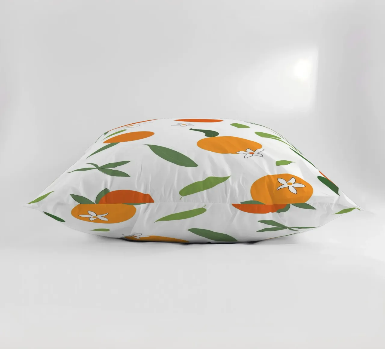 Orange seamless fabric design pattern decorative cushion by gulsengunel