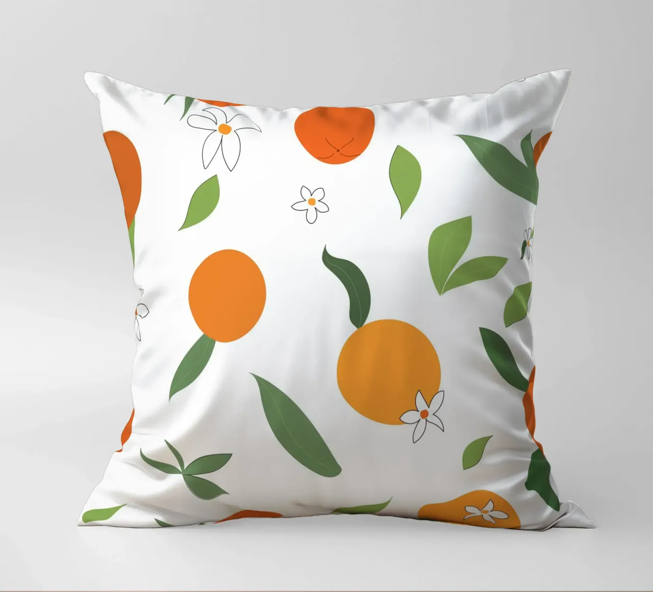 Orange seamless fabric design pattern decorative cushion by gulsengunel