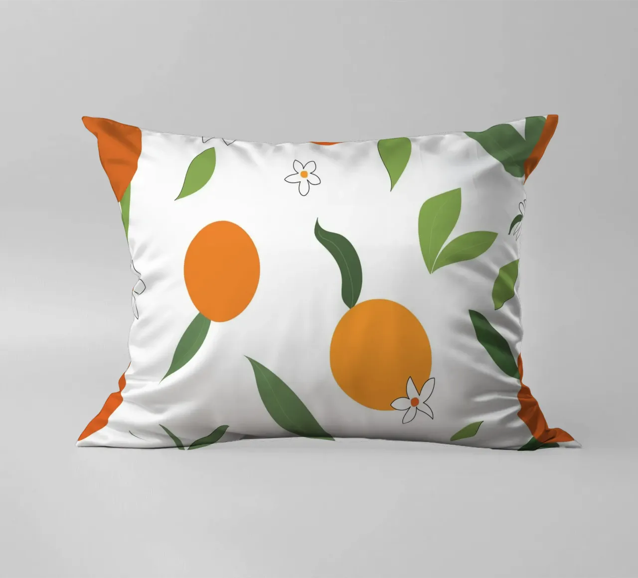 Orange seamless fabric design pattern decorative cushion by gulsengunel