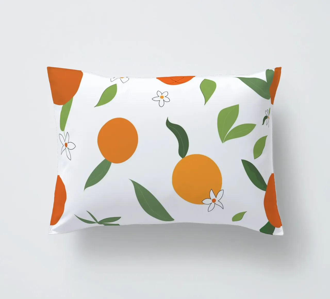 Orange seamless fabric design pattern decorative cushion by gulsengunel