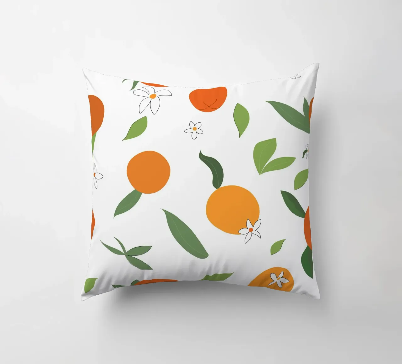 Orange seamless fabric design pattern decorative cushion by gulsengunel