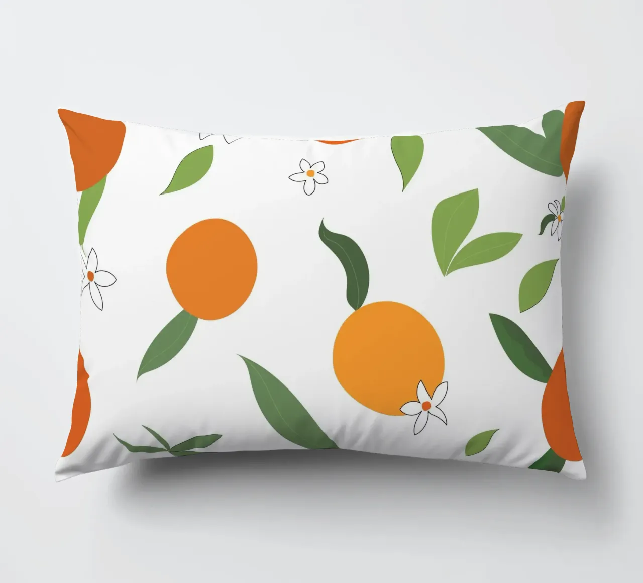 Orange seamless fabric design pattern decorative cushion by gulsengunel