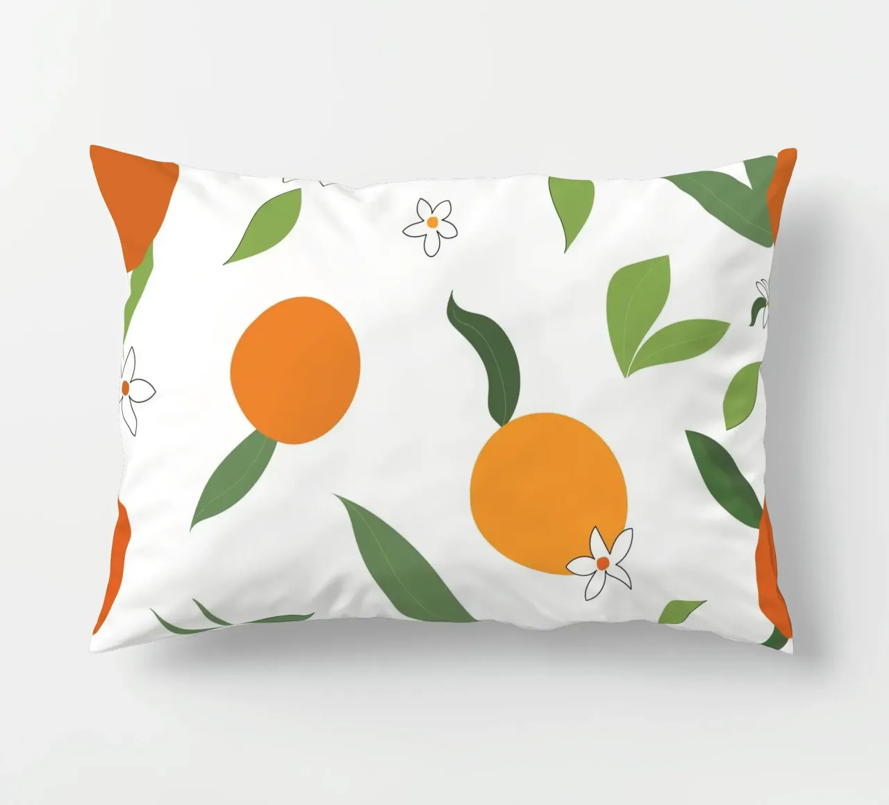 Orange seamless fabric design pattern decorative cushion by gulsengunel