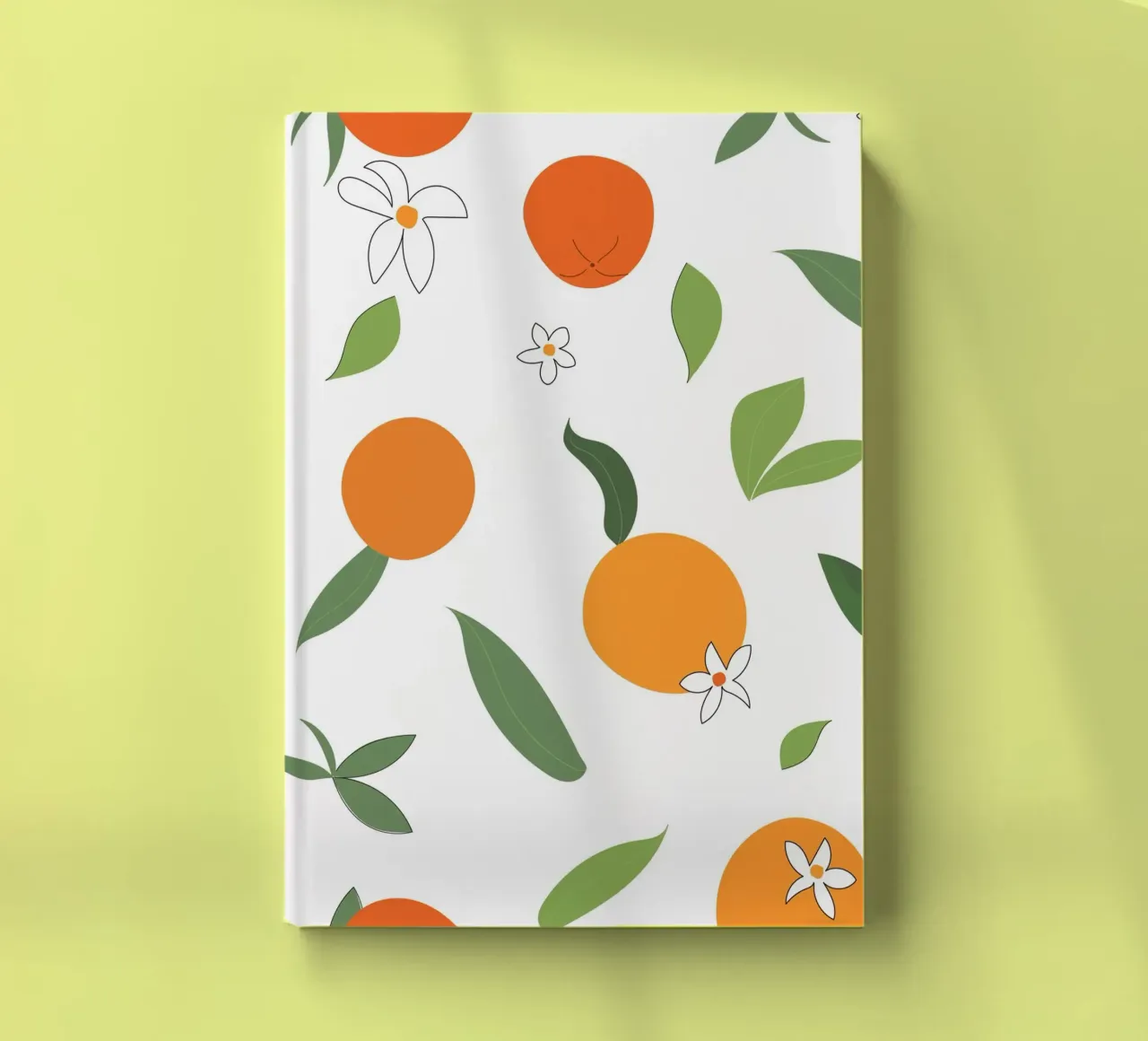 Orange seamless fabric design pattern notebook by gulsengunel
