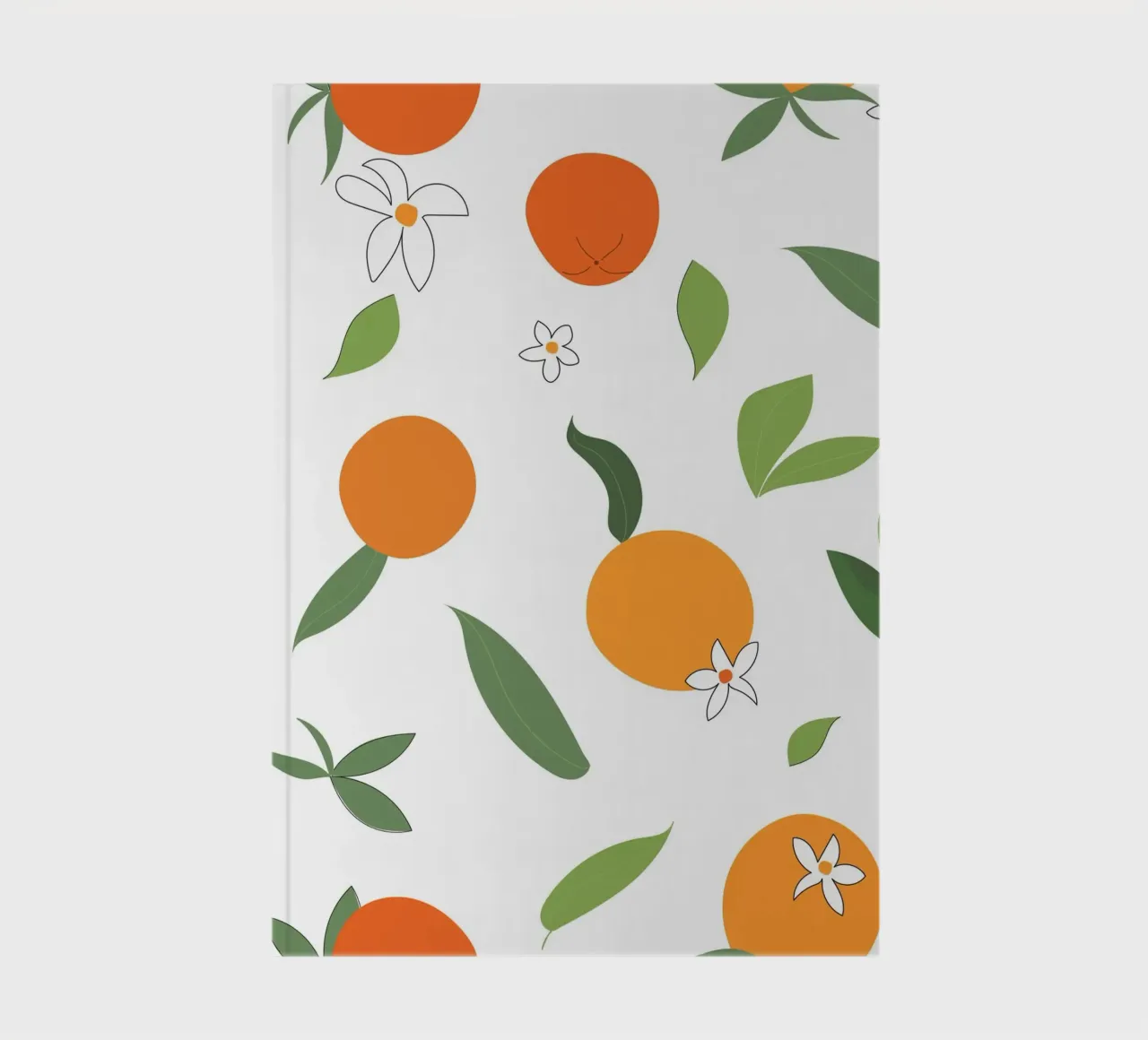 Orange seamless fabric design pattern notebook by gulsengunel