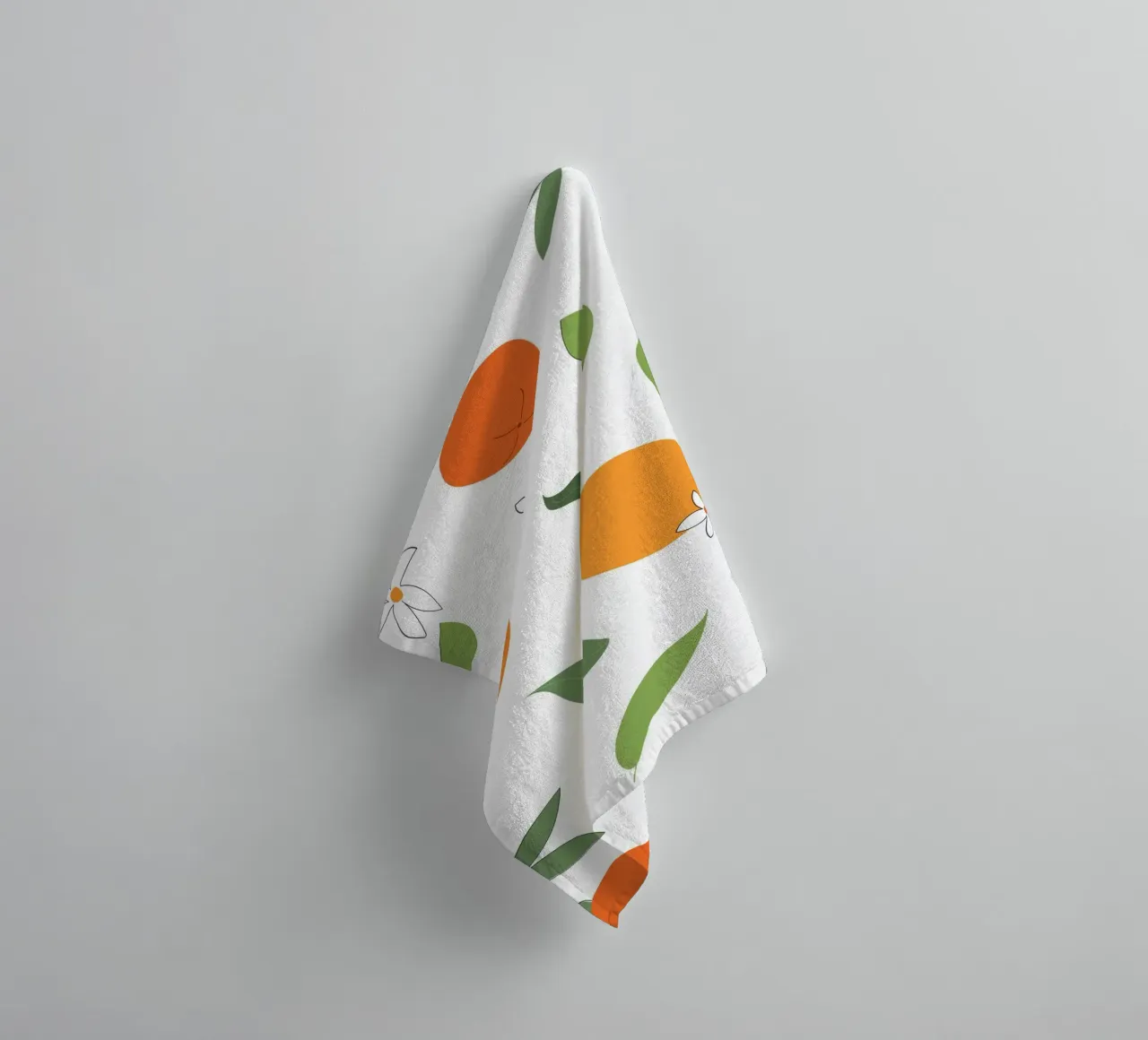 Orange seamless fabric design pattern towel by gulsengunel
