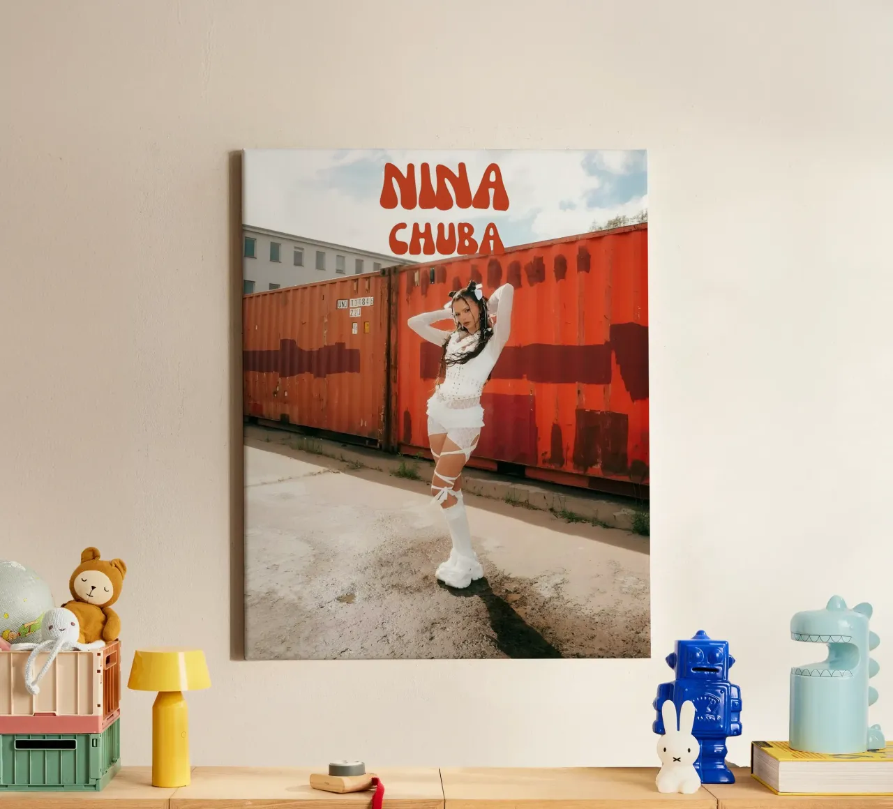 Portret van Nina Chuba canvas met Baklijst van vintage