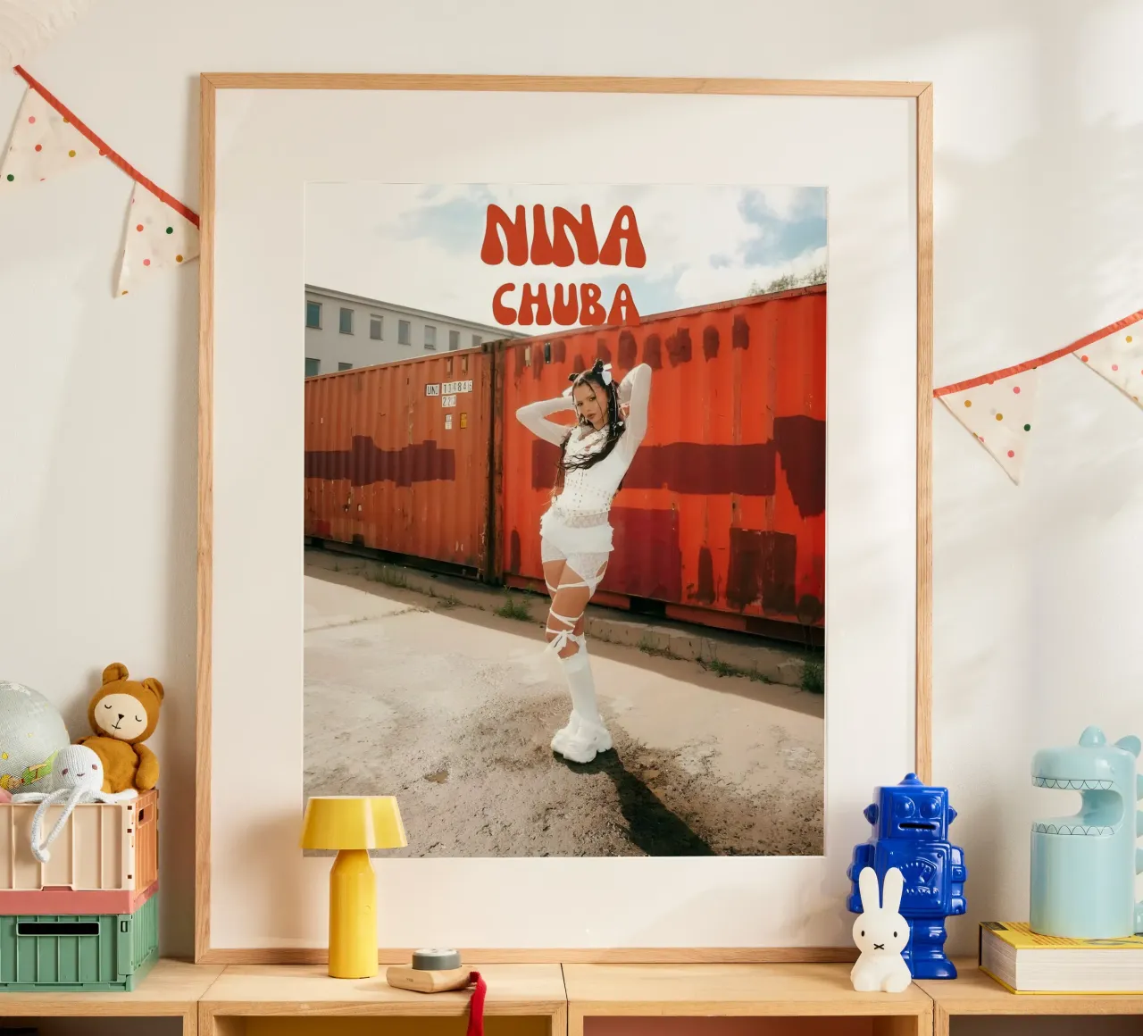 Ritratto di Nina Chuba poster con telaio in plastica da vintage
