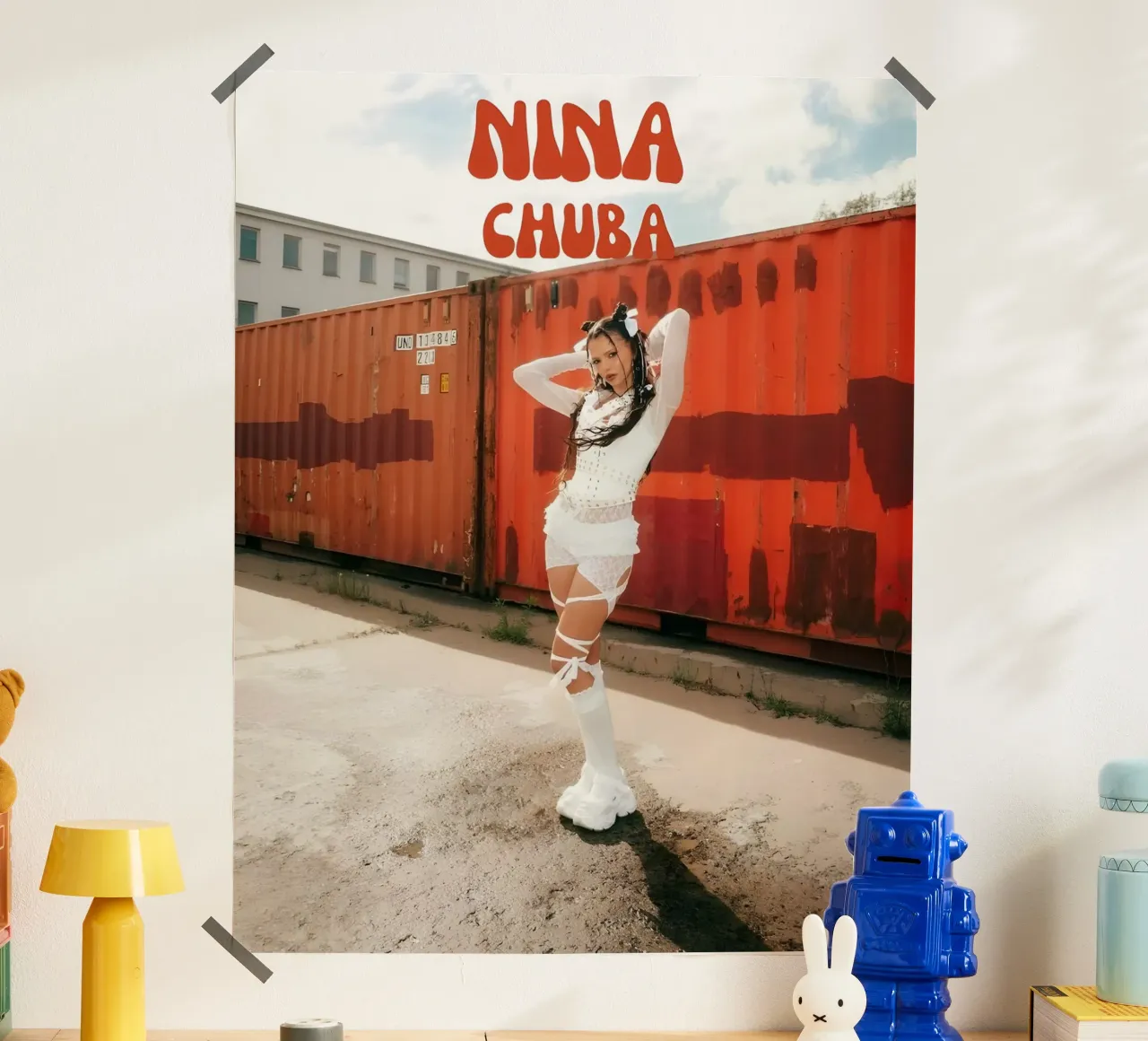 Ritratto di Nina Chuba poster con telaio in plastica da vintage