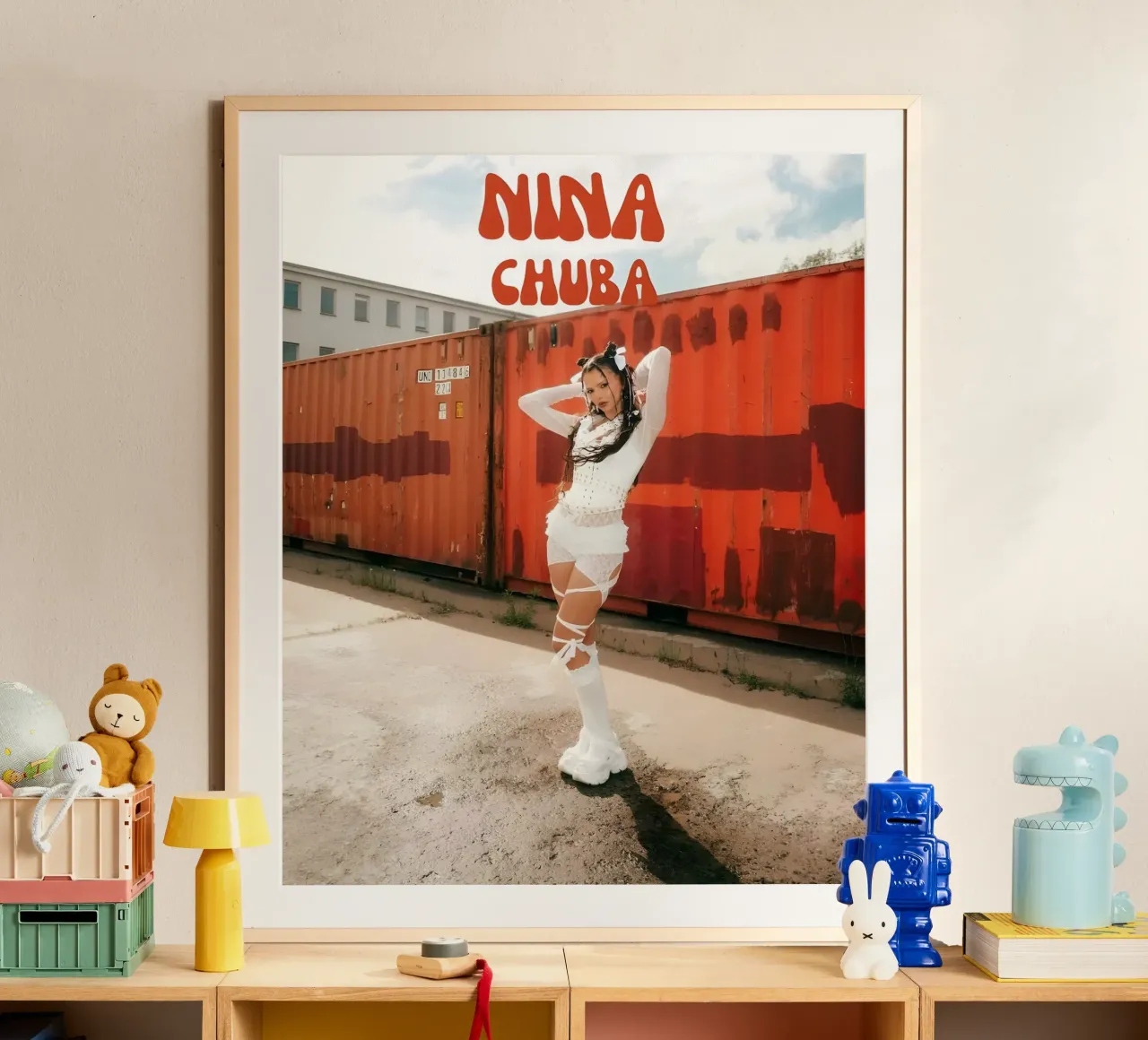 Ritratto di Nina Chuba poster con telaio in plastica da vintage