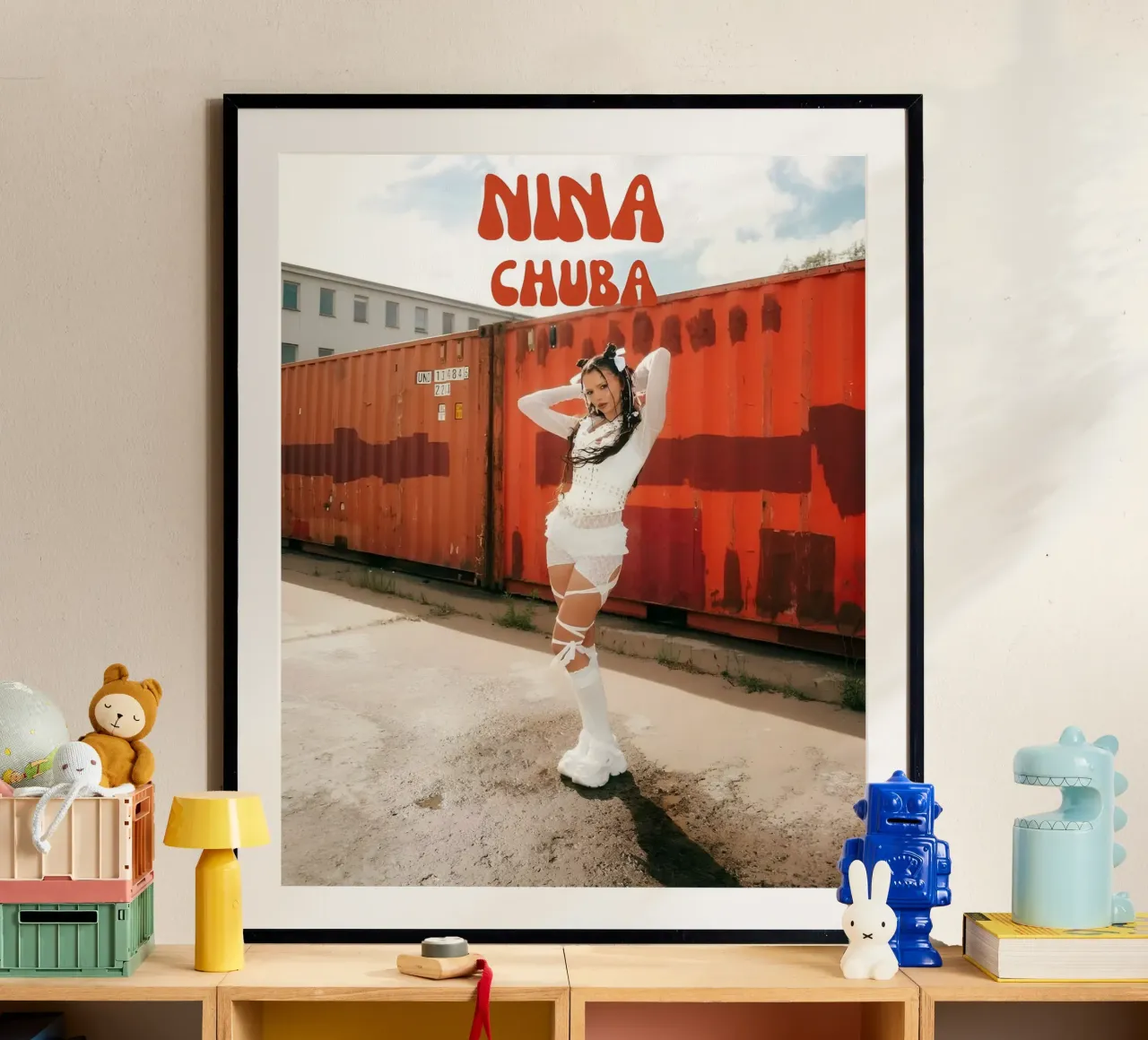Ritratto di Nina Chuba poster con telaio in plastica da vintage