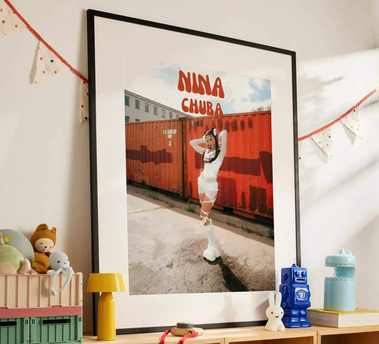 Ritratto di Nina Chuba poster con telaio in plastica da vintage