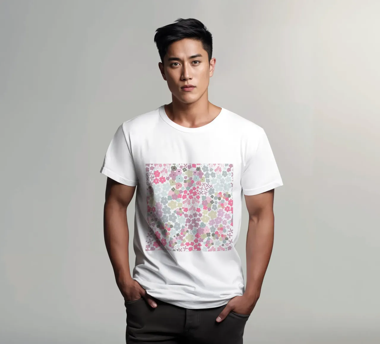 Modello di fiori colorati t-shirt da gulsengunel