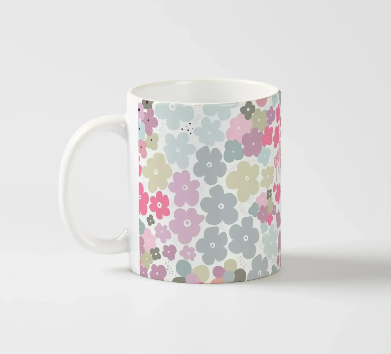 Modello di fiori colorati tazza in ceramica da gulsengunel