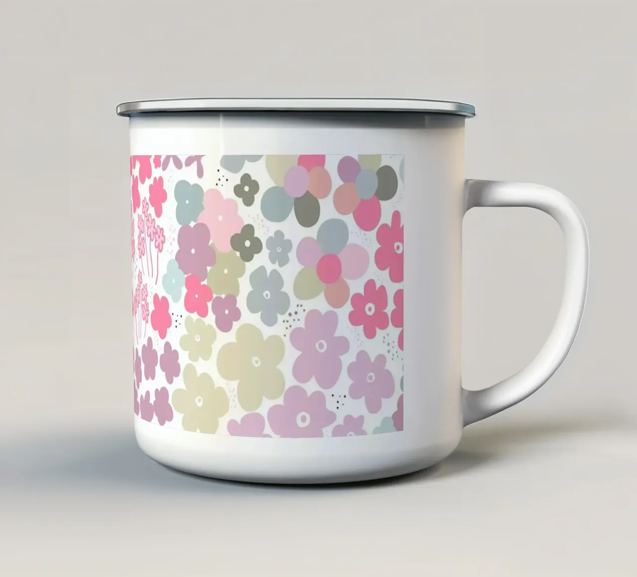 Modello di fiori colorati tazza in smalto da gulsengunel