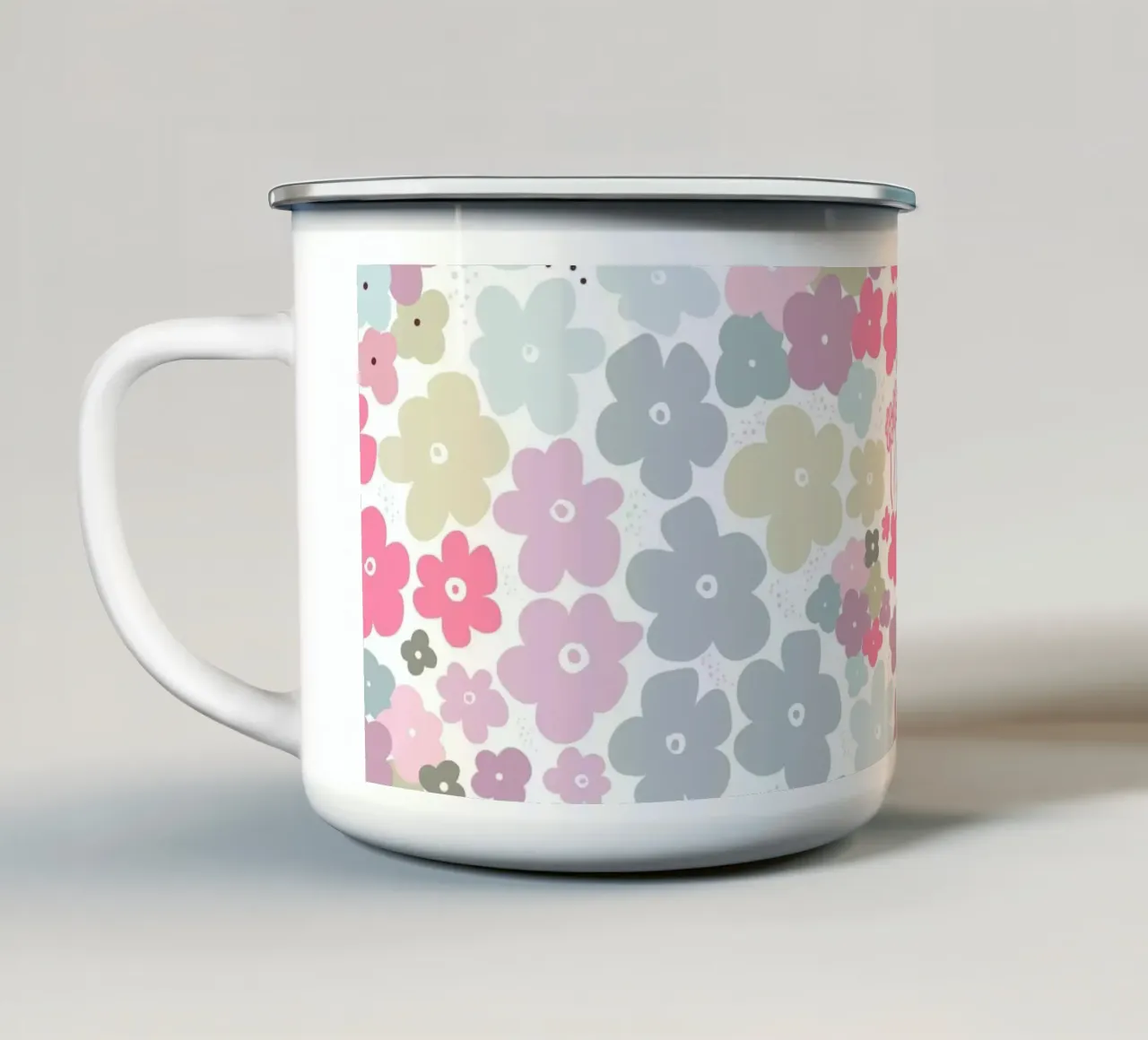 Modello di fiori colorati tazza in smalto da gulsengunel