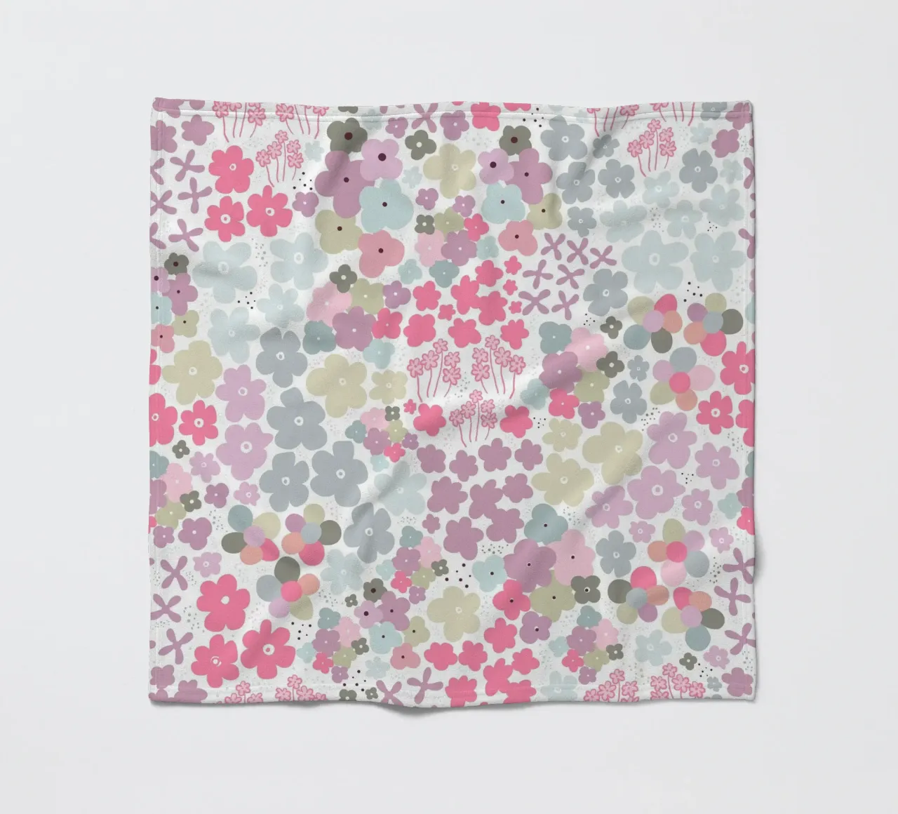 Modello di fiori colorati coperta in pile da gulsengunel
