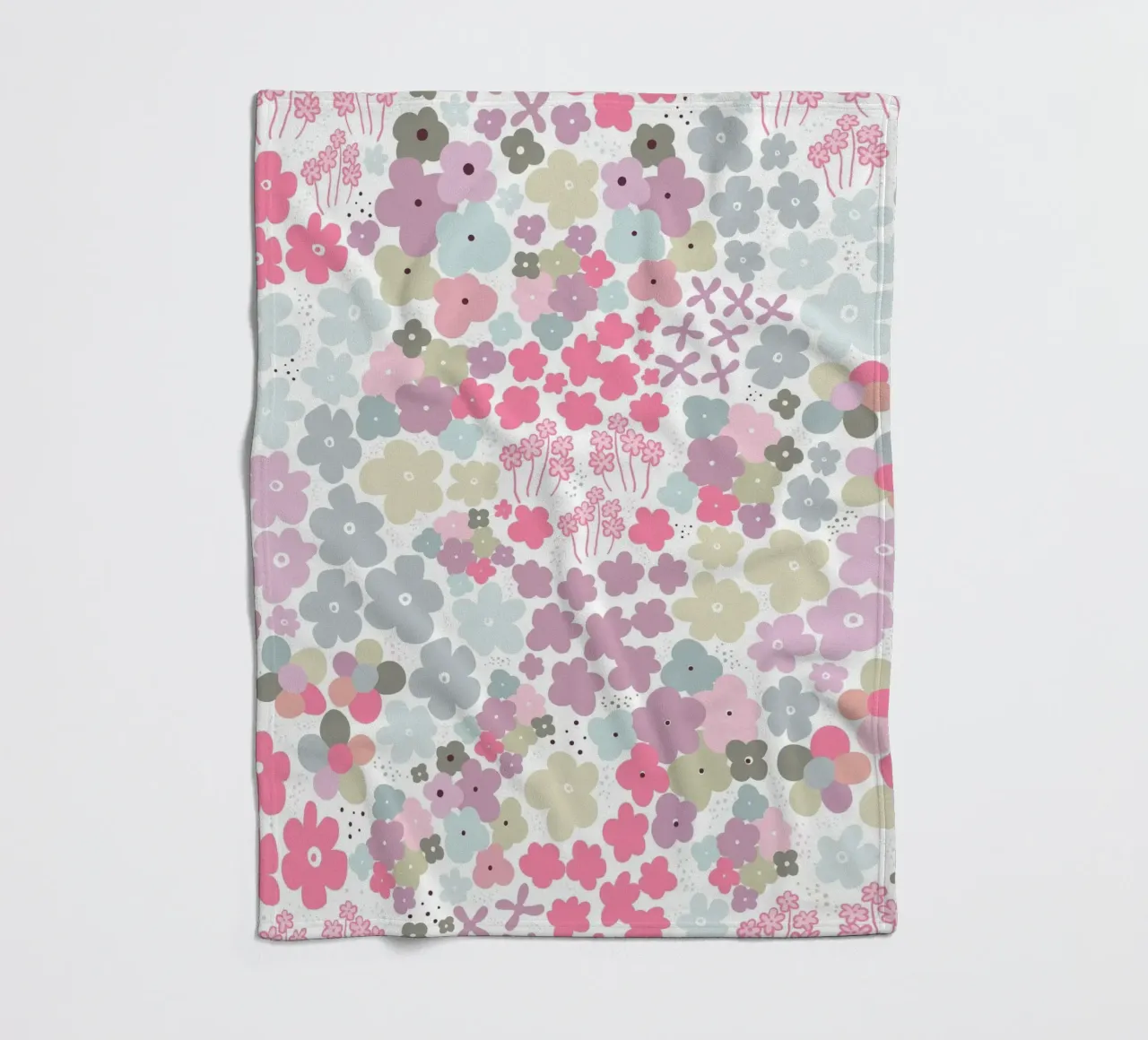 Modello di fiori colorati coperta in pile da gulsengunel