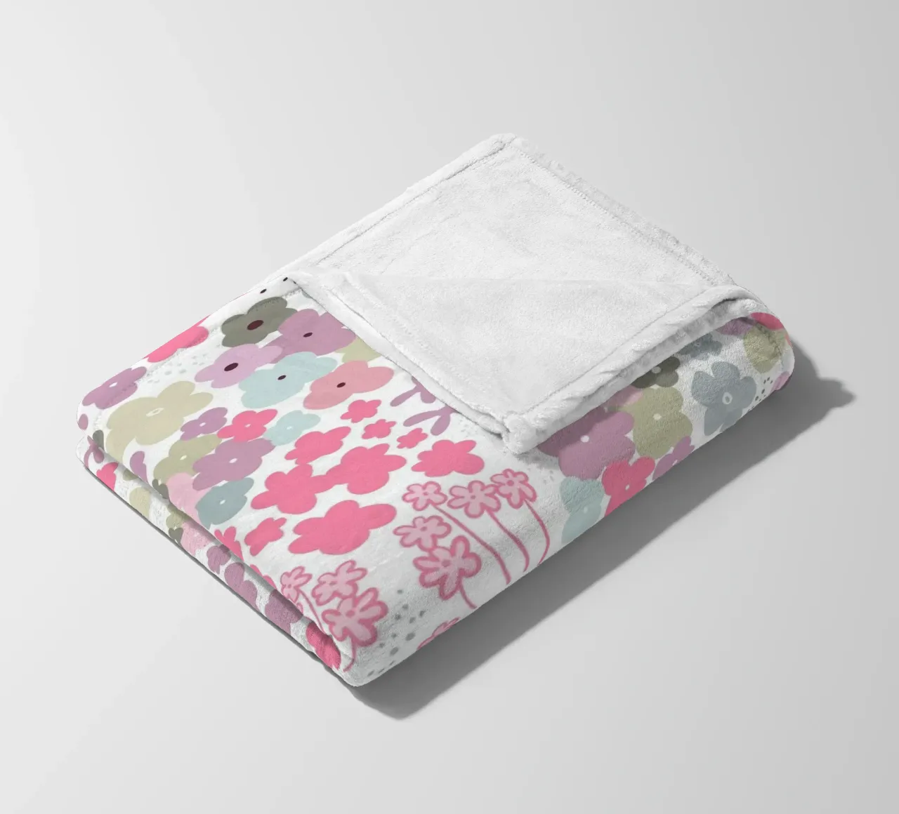 Modello di fiori colorati coperta in pile da gulsengunel