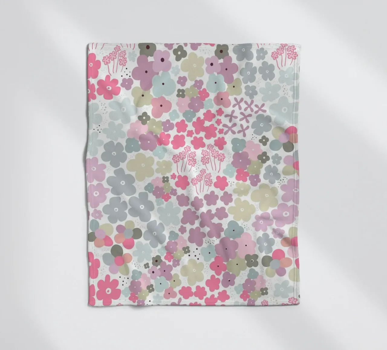 Modello di fiori colorati coperta in pile da gulsengunel