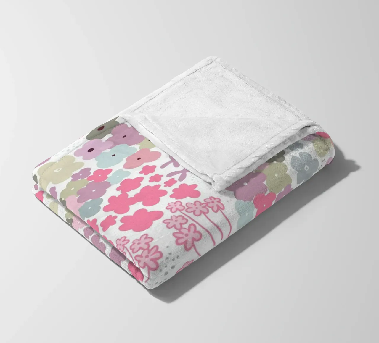 Modello di fiori colorati coperta in pile da gulsengunel