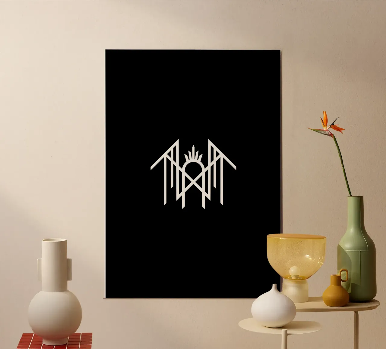 Gettone del sonno in metallo poster con telaio in legno da discraft