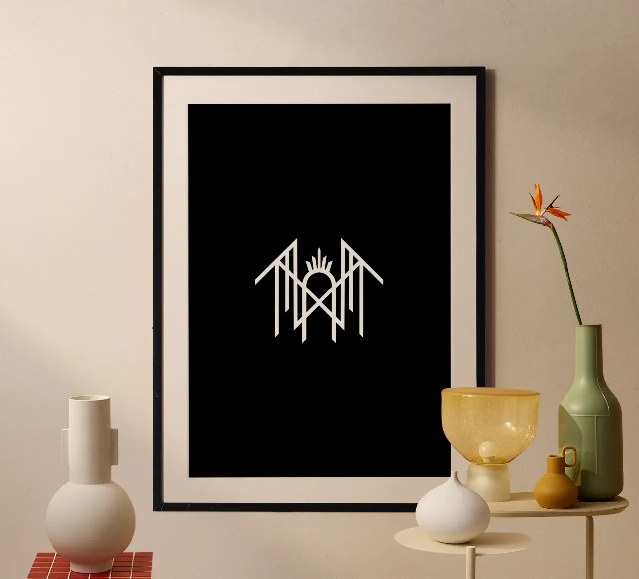 Gettone del sonno in metallo poster con telaio in legno da discraft