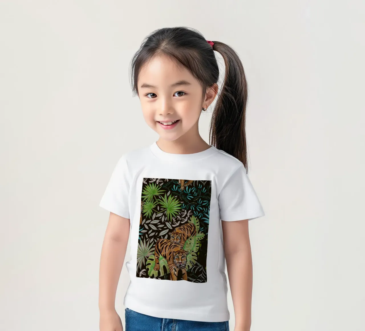Tiger and forest t-shirt bambini da gulsengunel