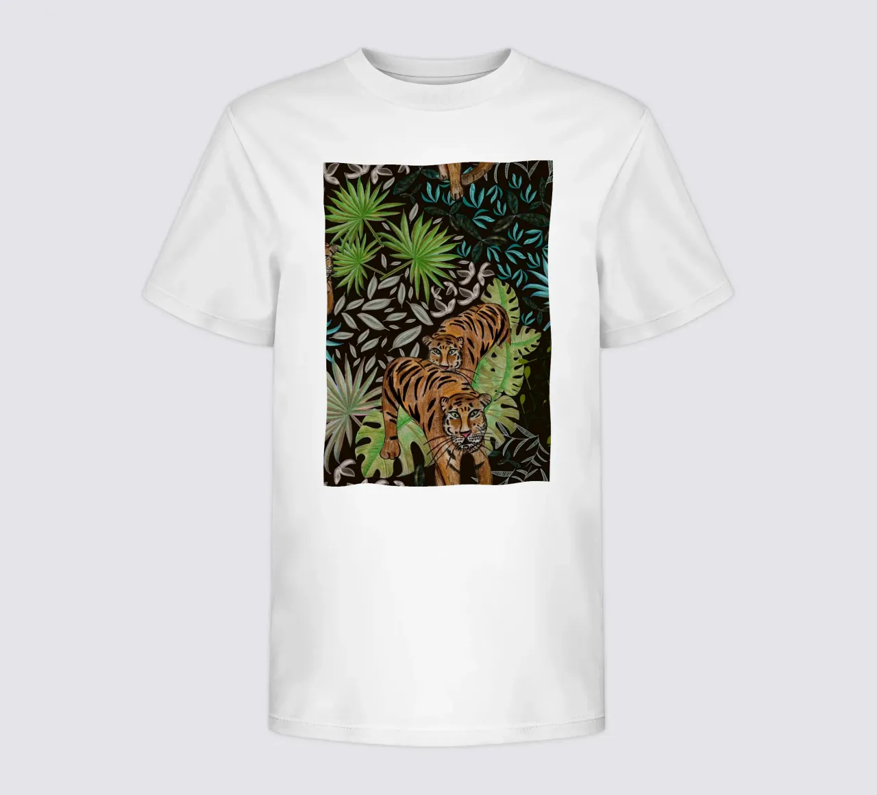 Tiger and forest t-shirt bambini da gulsengunel
