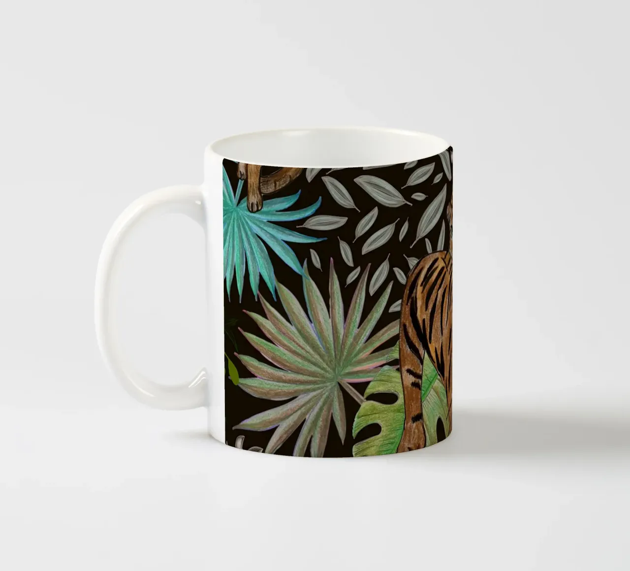 Tigre e foresta tazza in ceramica da gulsengunel