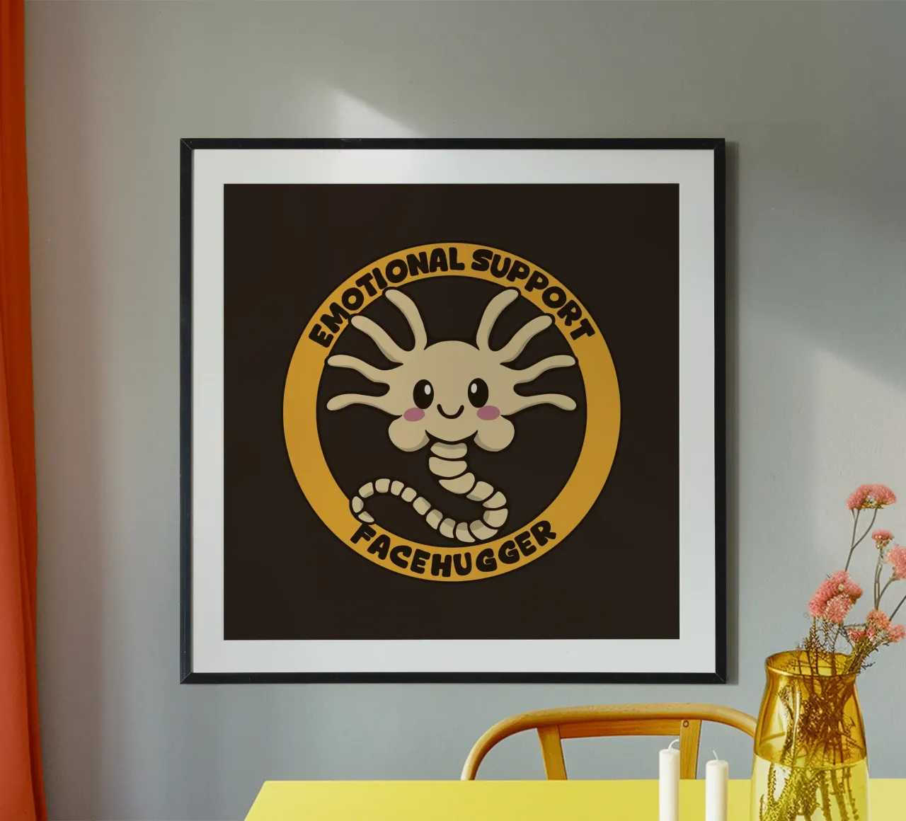 Emotionale Unterstützung Facehugger Poster mit Kunststoffrahmen von Loobs