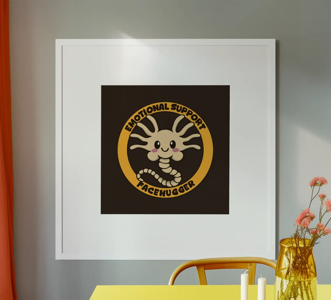 Emotionale Unterstützung Facehugger Poster mit Kunststoffrahmen von Loobs