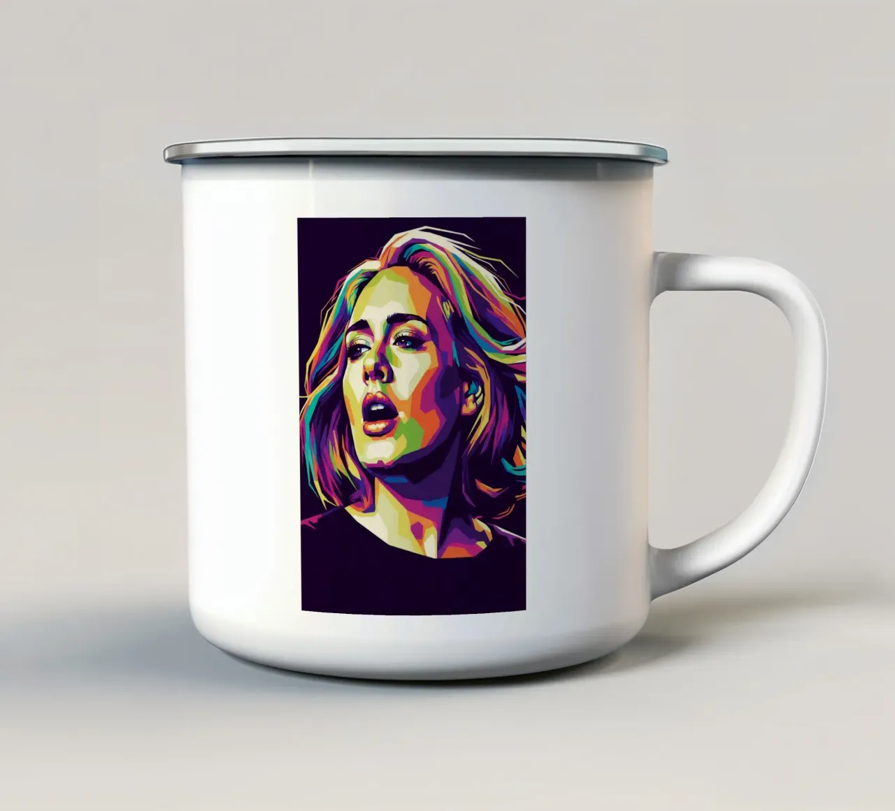 Ritratto pop art di Adele #1 tazza in smalto da Hantamrata