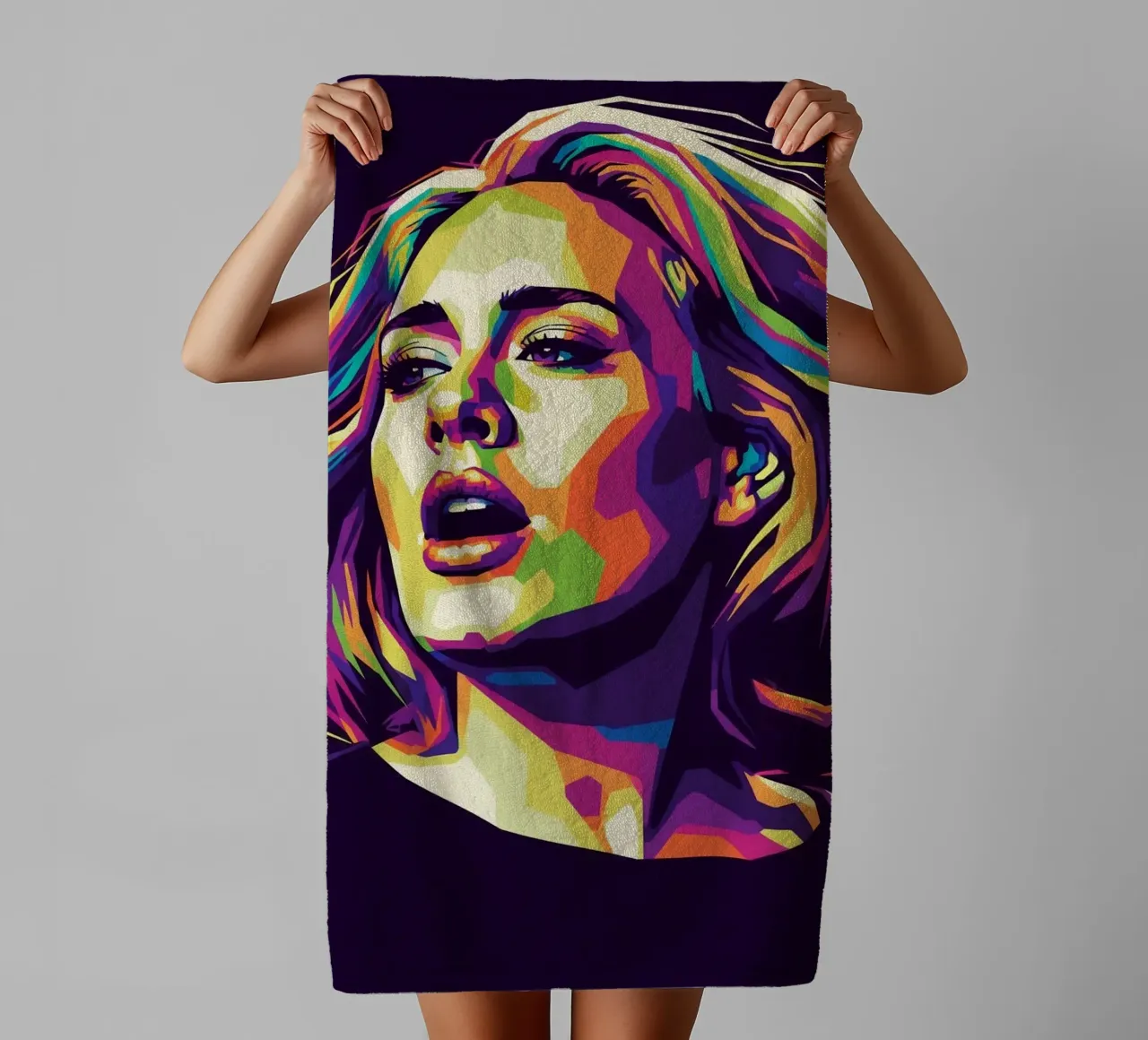 Adele pop art portrait #1 towel by Hantamrata