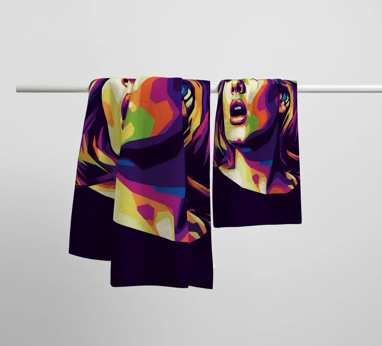Adele pop art portrait #1 towel by Hantamrata