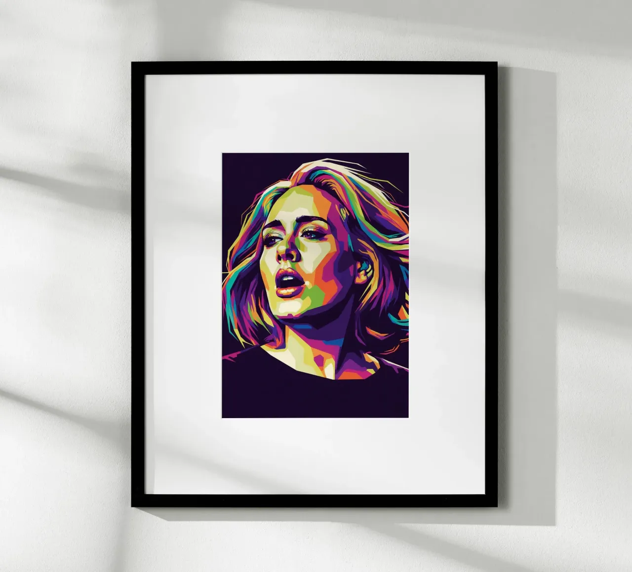 Ritratto pop art di Adele #1 poster con telaio in alluminio da Hantamrata